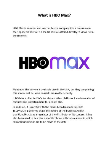 What is HBO MAX