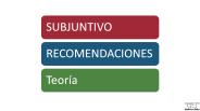1 Subjuntivo Recomendar