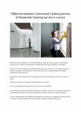 Difference between Commercial Cleaning & Residential Cleaning Services in London PowerPoint PPT Presentation