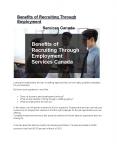Benefits of Recruiting Through Employment Services Canada PowerPoint PPT Presentation