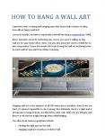 How to Hang a Wall Art PowerPoint PPT Presentation