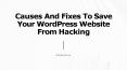 Causes And Fixes To Save Your WordPress Website From Hacking PowerPoint PPT Presentation