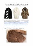 How to Take Care of Your Fur Jacket or Coat - Hello Laundry PowerPoint PPT Presentation
