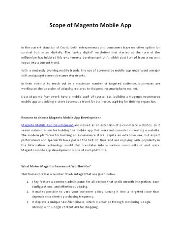 Scope of Magento Mobile App