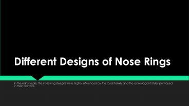 Different Designs of Nose Pins