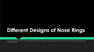 Different Designs of Nose Pins