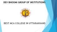 Best MCA College in Uttarakhand