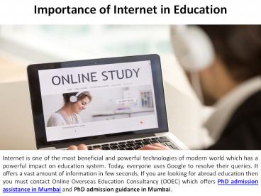 The Importance of the Internet in Education
