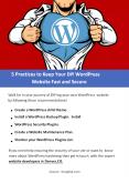 5 Practices to Keep Your DIY WordPress Website Fast and Secure PowerPoint PPT Presentation
