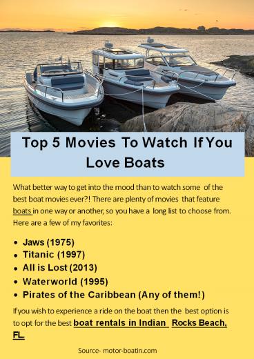 Top 5 Movies To Watch If You Love Boats