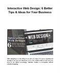Interactive Web Design: 6 Better Tips & Ideas for Your Business PowerPoint PPT Presentation
