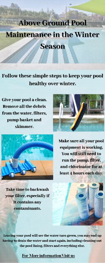 Above Ground Pool Maintenance in the Winter Season