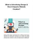 What is Advertising Design & How it Impacts Website Creation? PowerPoint PPT Presentation