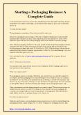 Starting a Packaging Business A Complete Guide PowerPoint PPT Presentation