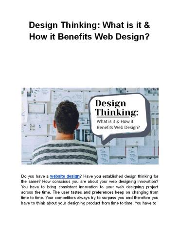 Design Thinking: What is it & How it Benefits Web Design?