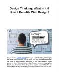 Design Thinking: What is it & How it Benefits Web Design? PowerPoint PPT Presentation