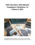 ADA Checklist: ADA Website Compliance Guidelines To Follow In 2021 PowerPoint PPT Presentation
