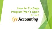 Sage 50 Program Won't Open - Fix Not Opening