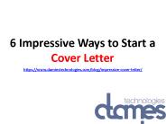6 Impressive Ways to Start a Cover Letter