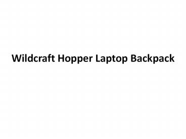 Wildcraft Hopper 1.0 Custom Printed Laptop Backpacks
