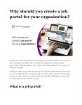 Why should you create a job portal for your organization? PowerPoint PPT Presentation