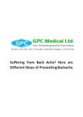 Suffering from Back Ache? Here are Different Ways of Preventing Backache PowerPoint PPT Presentation