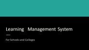 Learning Management System