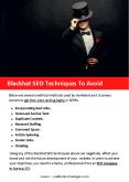 Blackhat SEO Techniques To Avoid PowerPoint PPT Presentation
