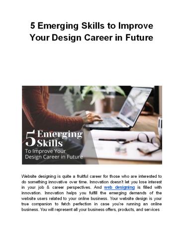 5 Emerging Skills to Improve Your Design Career in Future