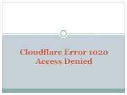 Error 1020 access denied