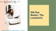 Silk Eye Masks | The Lumiere Co