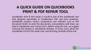 A QUICK GUIDE ON QUICKBOOKS PRINT & PDF REPAIR TOOL