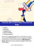 5 Quality SEO Content Ideas That Are Not Blogs PowerPoint PPT Presentation