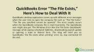 QuickBooks Error “The File Exists,” Here’s How to Deal With It PowerPoint PPT Presentation