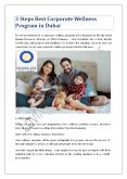 3 Steps Best Corporate Wellness Program in Dubai PowerPoint PPT Presentation