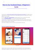 How to Use Facebook Shops: A Beginner’s Guide PowerPoint PPT Presentation