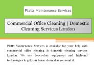 Commercial Office Cleaning | Domestic Cleaning Services London