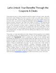Let’s Unlock Your Benefits Through the Coupons & Deals
