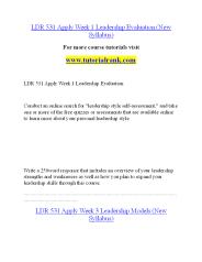 LDR 531 Education Specialist |tutorialrank.com