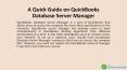 A Quick Guide on QuickBooks Database Server Manager PowerPoint PPT Presentation
