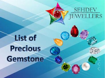 List of Precious Gemstone