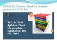 SSC CGL 2021 Syllabus: Check the complete syllabus for SSC CGL Tier 1 PowerPoint PPT Presentation