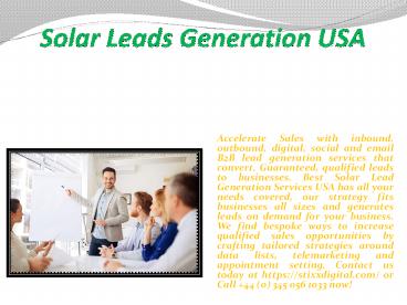 Solar Leads Generation USA