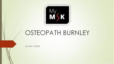 Orthopaedic clinic in Burnley