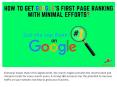 How to Get Google’s First Page Ranking with minimal efforts? PowerPoint PPT Presentation