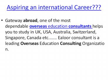 Study abroad consultants in Kottayam