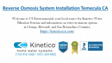 Reverse Osmosis System Installation Temecula CA