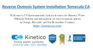 Reverse Osmosis System Installation Temecula CA
