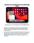 Develop your own iPad app for an Affordable Price PowerPoint PPT Presentation