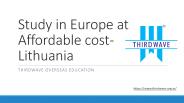 Study in Europe at affordable cost Lithuania